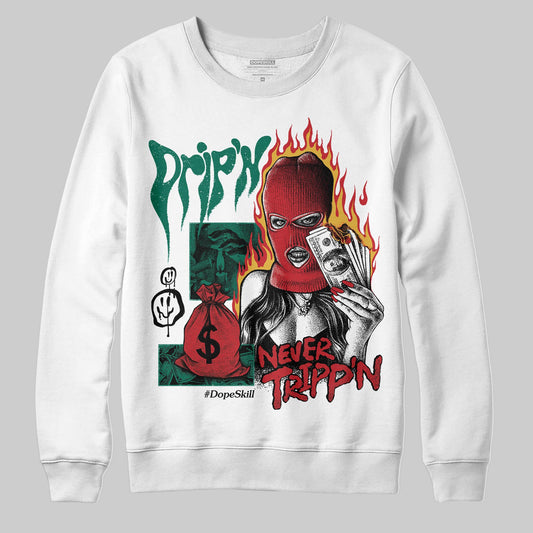 Jordan 3 Mexico 'El Vuelo' DopeSkill Sweatshirt Drip'n Never Tripp'n Graphic Streetwear - White