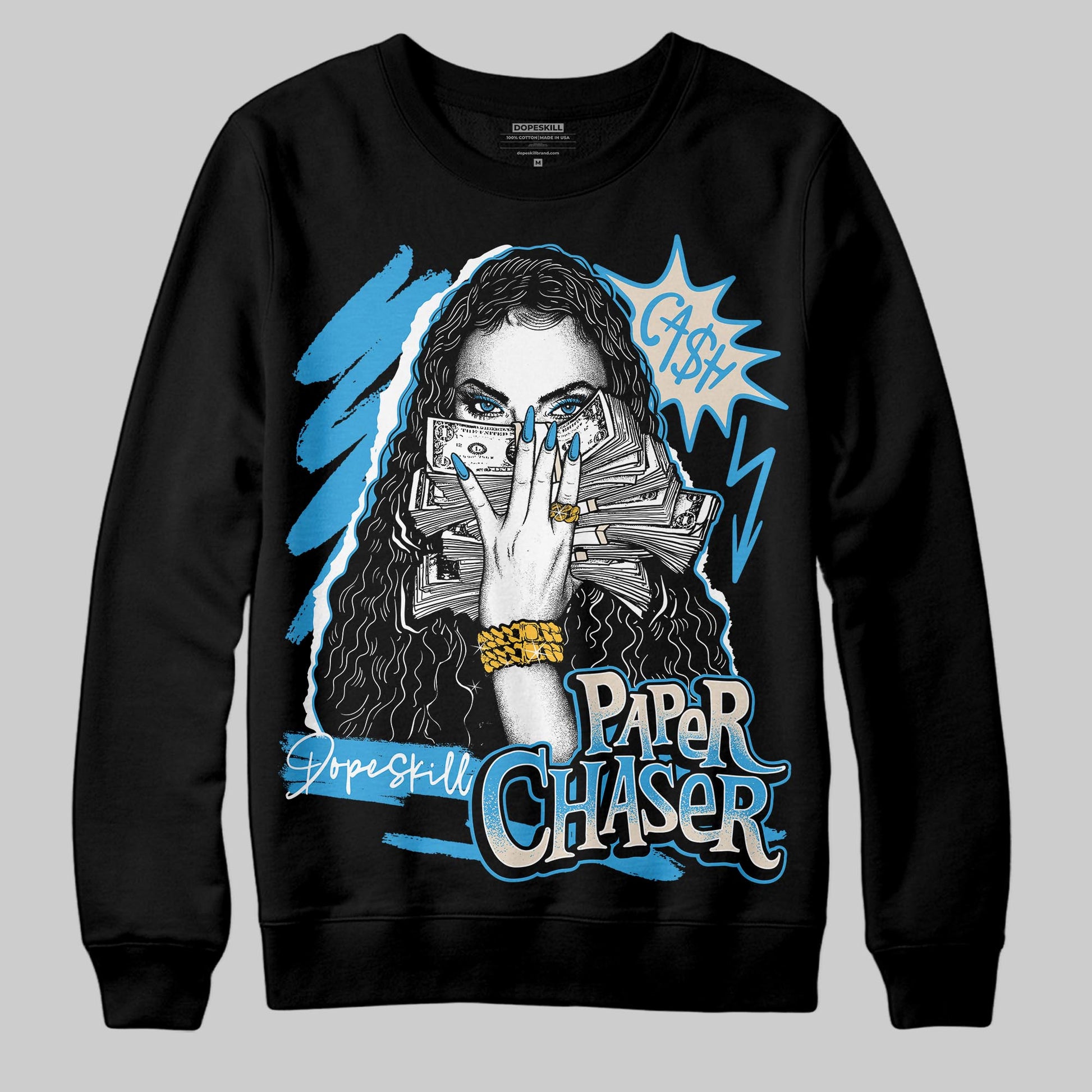 Jordan 1 High OG “UNC” Reimagined DopeSkill Sweatshirt NPC Graphic Streetwear - Black