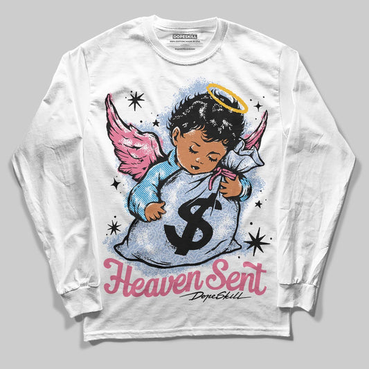 Jordan 3 GS “Cobalt Bliss” DopeSkill Long Sleeve T-Shirt Heaven Sent Graphic Streetwear - White