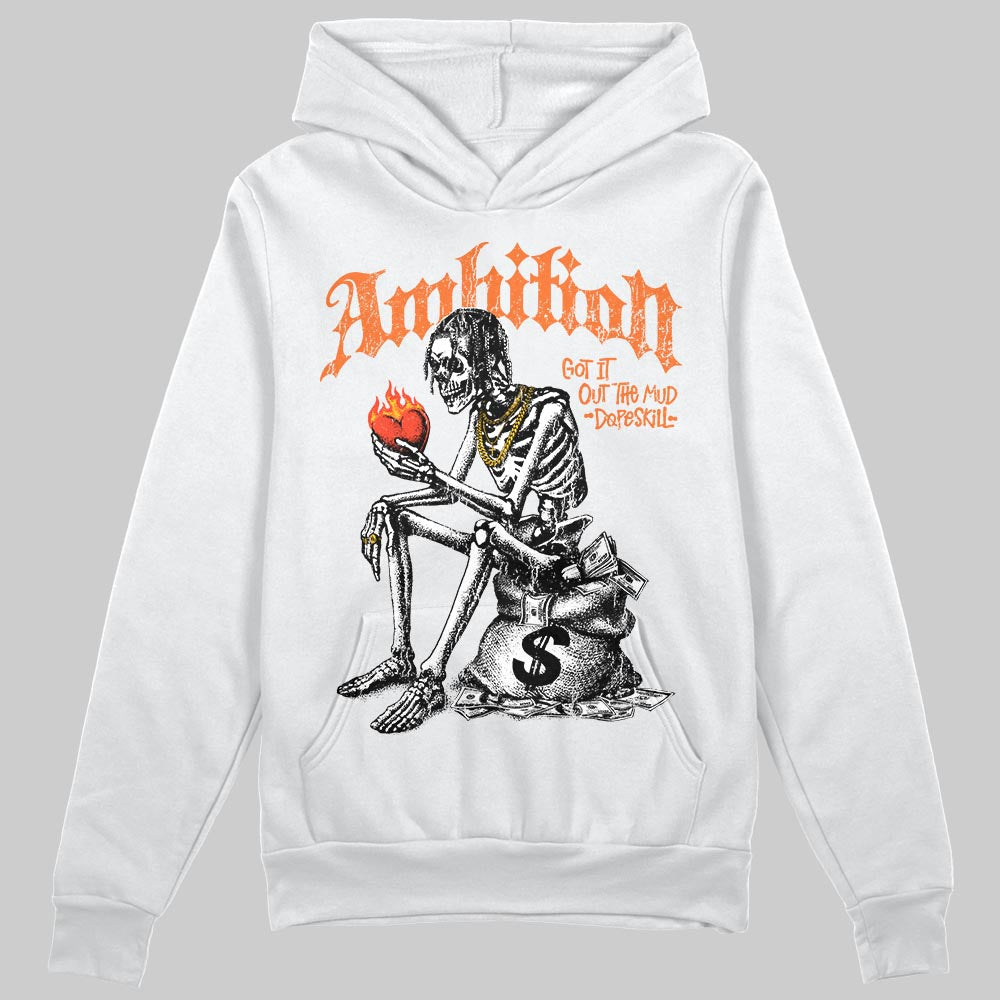 Orange, Black and White Sneakers DopeSkill Hoodie Sweatshirt Ambition Graphic Streetwear - White