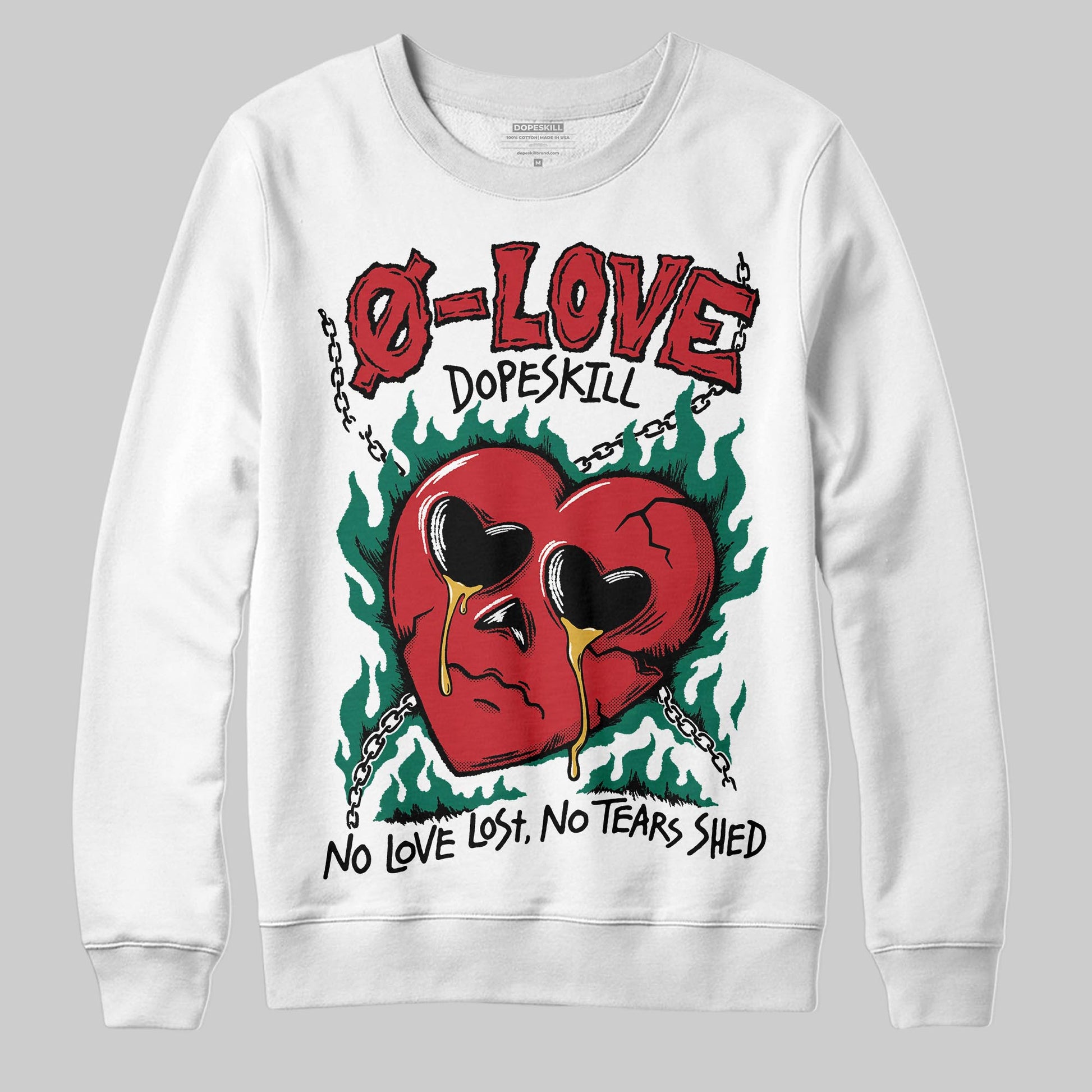Jordan 3 Mexico 'El Vuelo' DopeSkill Sweatshirt Crying Heart Graphic Streetwear - White