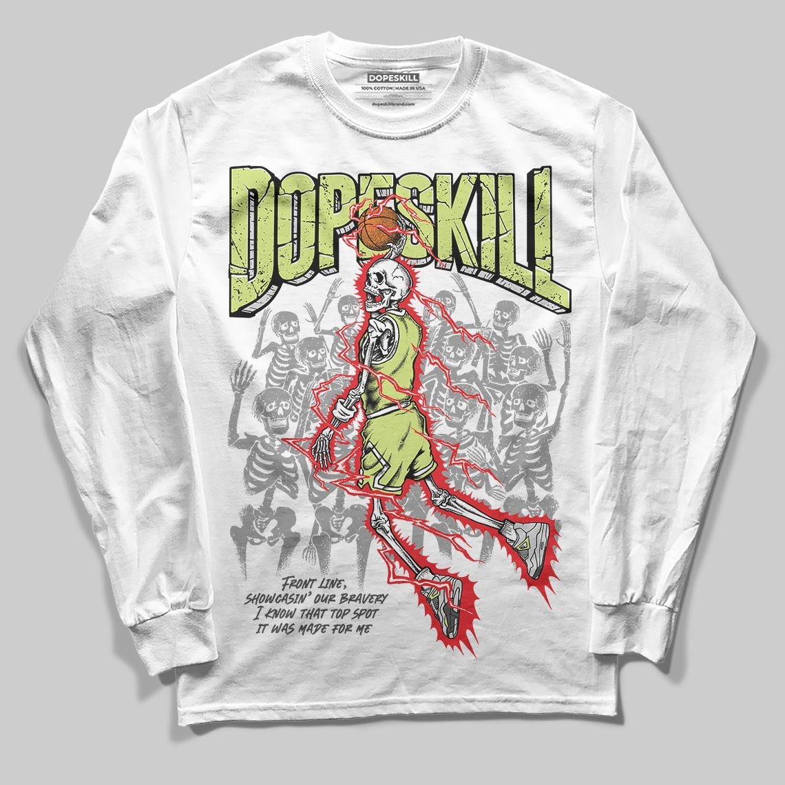 Jordan 4 GS “Light Lemon Twist” DopeSkill Long Sleeve T-Shirt Thunder Dunk Graphic Streetwear - WHite