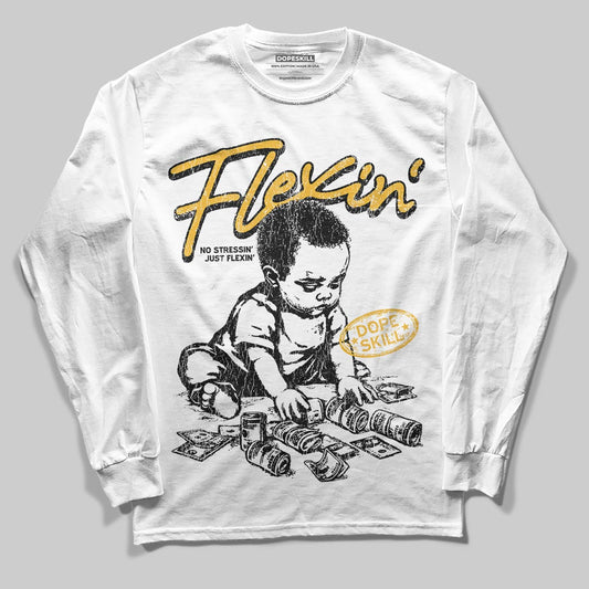 Jordan 5 'Tokyo' DopeSkill Long Sleeve T-Shirt Flexin' Graphic Streetwear -0 White