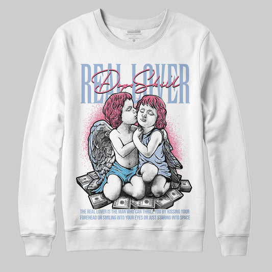 Jordan 3 GS “Cobalt Bliss” DopeSkill Sweatshirt Real Lover Graphic Streetwear - White