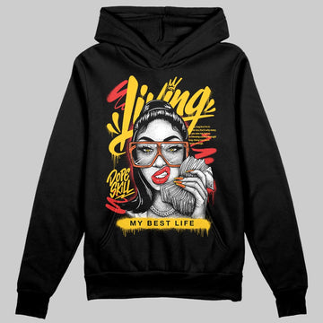 Yellow Sneakers DopeSkill Hoodie Sweatshirt Living My Best Life Graphic Streetwear - Black