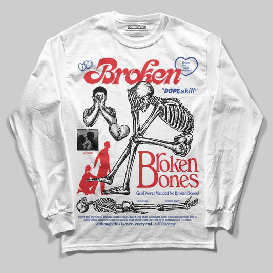 Jordan 3 “Seoul 2.0” DopeSkill Long Sleeve T-Shirt Broken Bones Graphic Streetwear - White