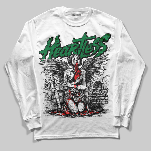 Jordan 5 “Lucky Green” DopeSkill Long Sleeve T-Shirt Heartless Graphic Streetwear - White