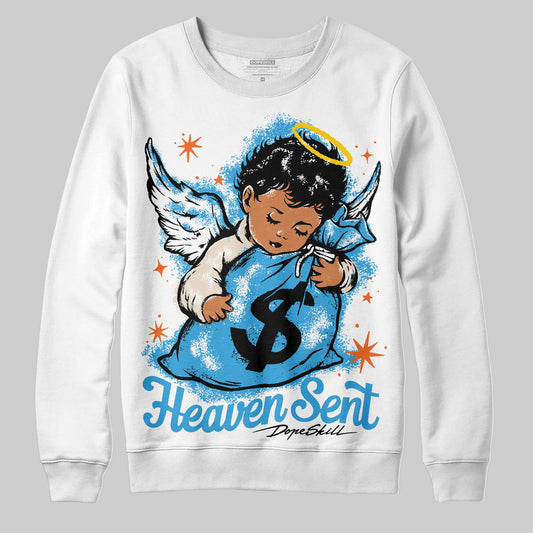 Jordan 1 High OG “UNC” Reimagined DopeSkill Sweatshirt Heaven Sent Graphic Streetwear - White
