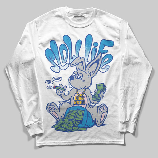 Royal Blue Sneakers DopeSkill Long Sleeve T-Shirt Slow Life Graphic Streetwear - White