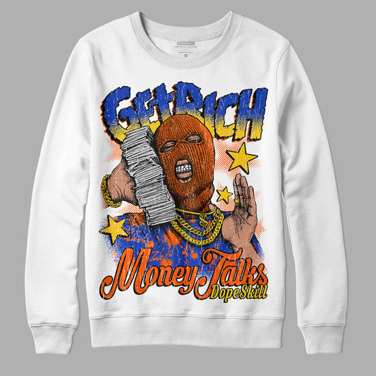 Dunk Low Futura Orange Blaze DopeSkill Sweatshirt Get Rich Graphic Streetwear - White