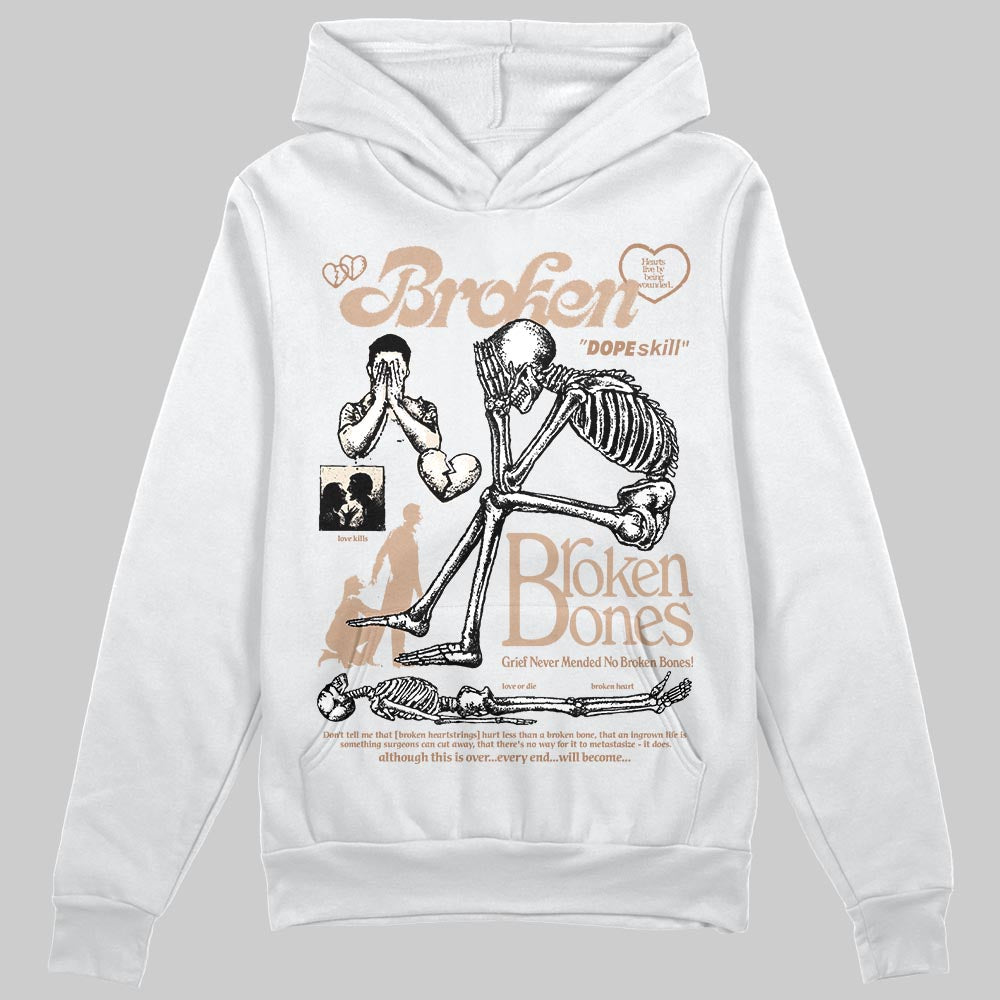 Jordan 4 Retro Cozy Girl DopeSkill Hoodie Sweatshirt Broken Bones Graphic Streetwear - White