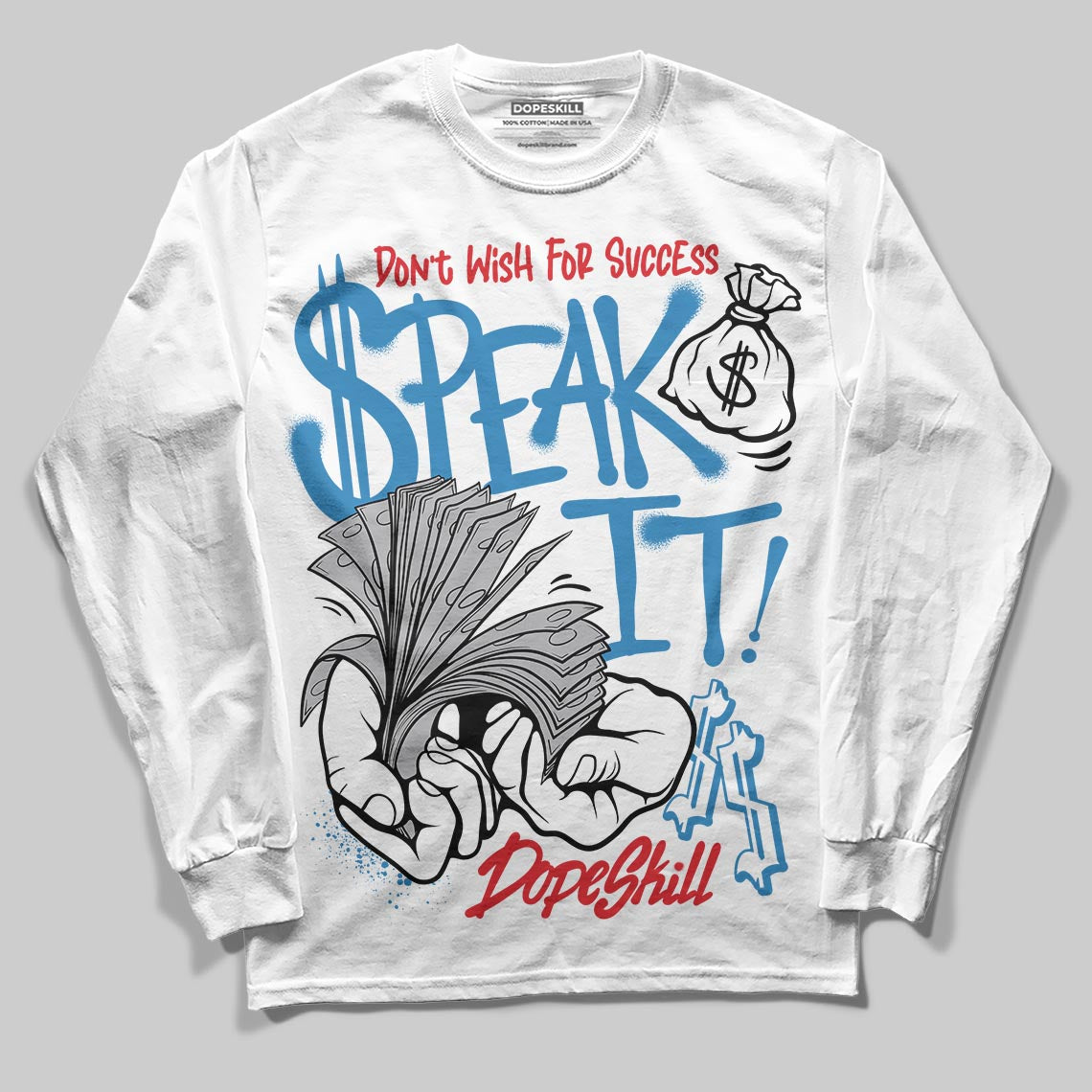 Jordan 3 Retro OG Rare Air DopeSkill Long Sleeve T-Shirt Speak It Graphic Streetwear - White