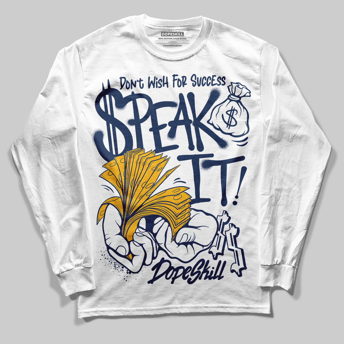 Jordan 4 Retro ‘Dunk From Above’ DopeSkill Long Sleeve T-Shirt Speak It Graphic Streetwear - White