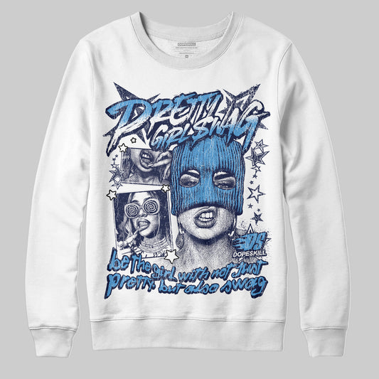 Jordan 3 "Midnight Navy" DopeSkill Sweatshirt Pretty Girl Swag Graphic Streetwear - White