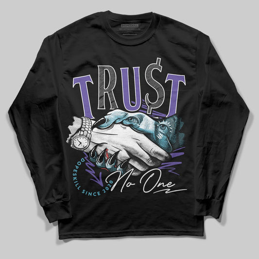 Jordan 8 Retro 'Aqua' 2025 DopeSkill Long Sleeve T-Shirt Trust No One Graphic Streetwear - Black