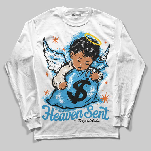 Jordan 1 High OG “UNC” Reimagined DopeSkill Long Sleeve T-Shirt Heaven Sent Graphic Streetwear - White