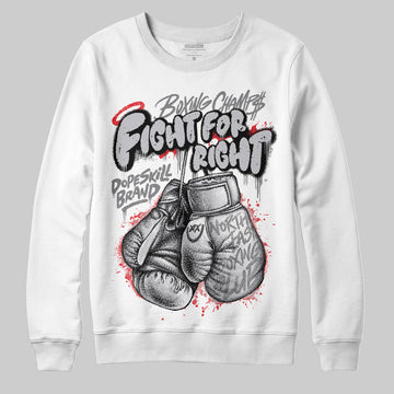 Grey Sneakers DopeSkill Sweatshirt Fight For Right Graphic Streetwear - White