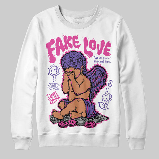 Dunk Low GS “Active Fuchsia” DopeSkill Sweatshirt False Love Graphic Streetwear - White