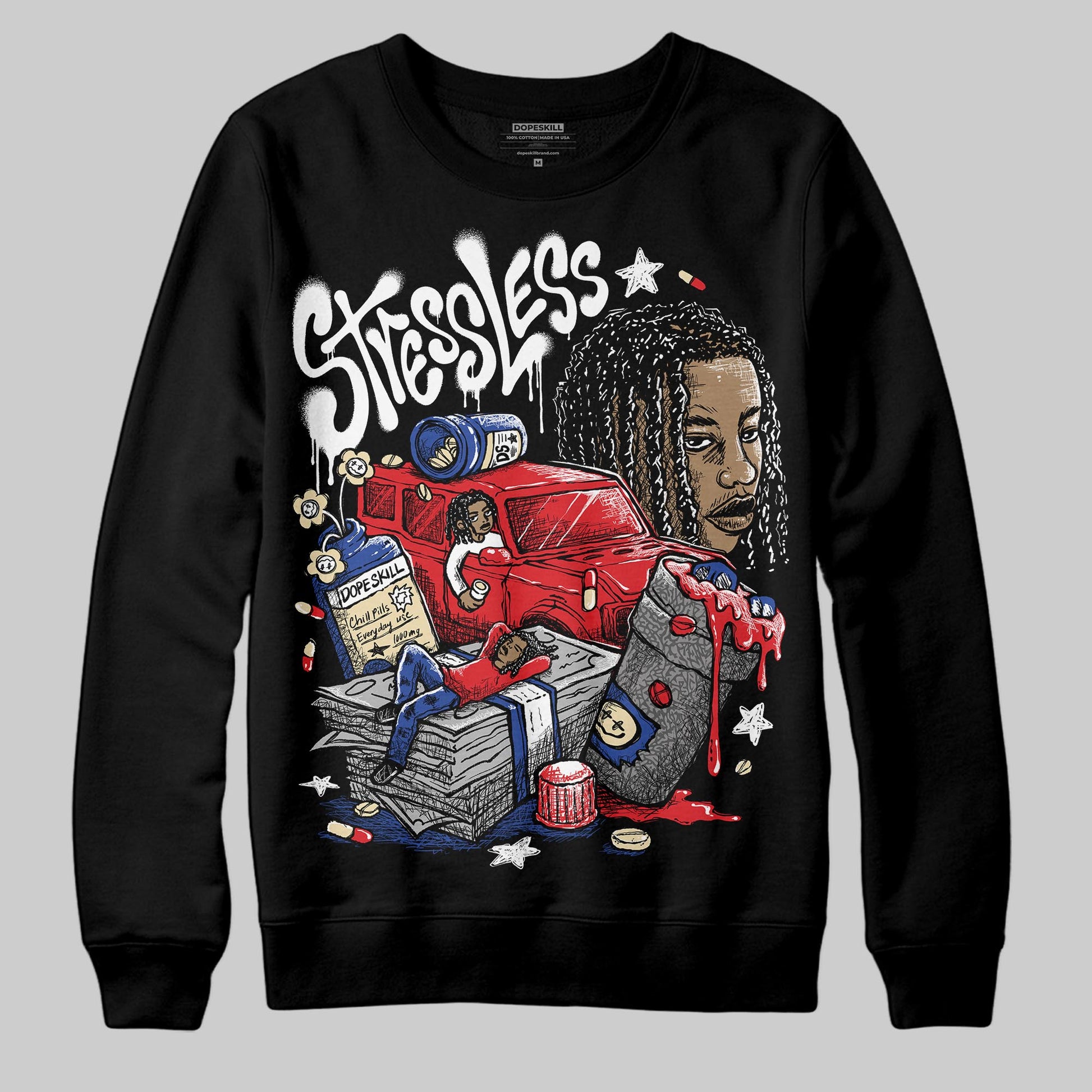Jordan 3 “Seoul 2.0” DopeSkill Sweatshirt Stressless Graphic Streetwear - Black