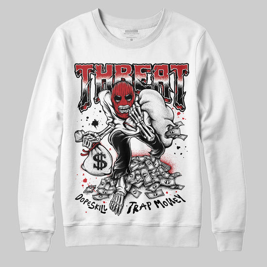 Jordan 1 Retro High OG Black Toe Reimagined DopeSkill Sweatshirt Threat Graphic Streetwear - White