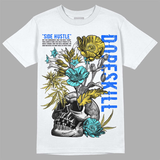 Jordan 5 Aqua DopeSkill T-Shirt Side Hustle Graphic Streetwear - White