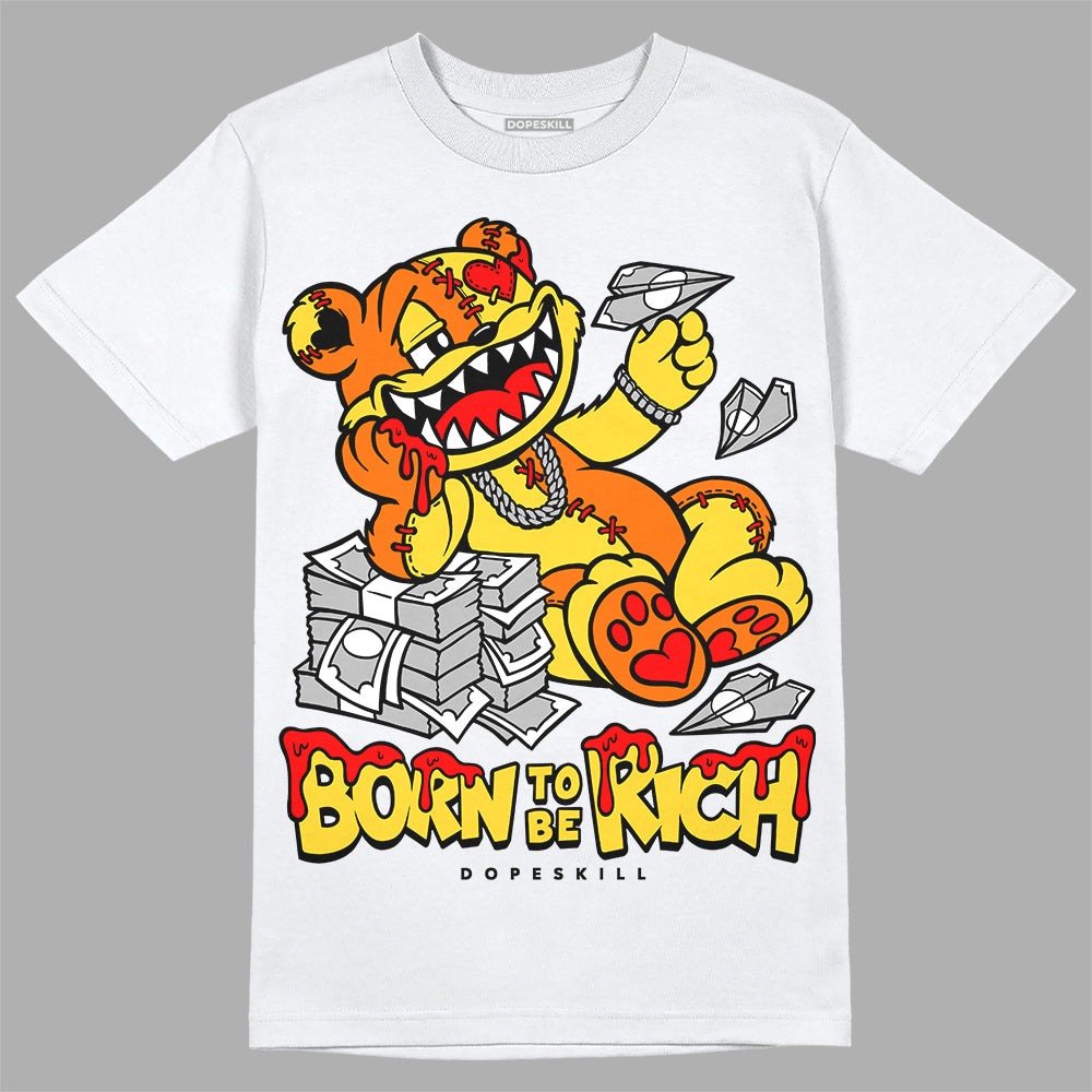 Jordan 4 Thunder DopeSkill T-Shirt Born To Be Rich Graphic Streetwear - White