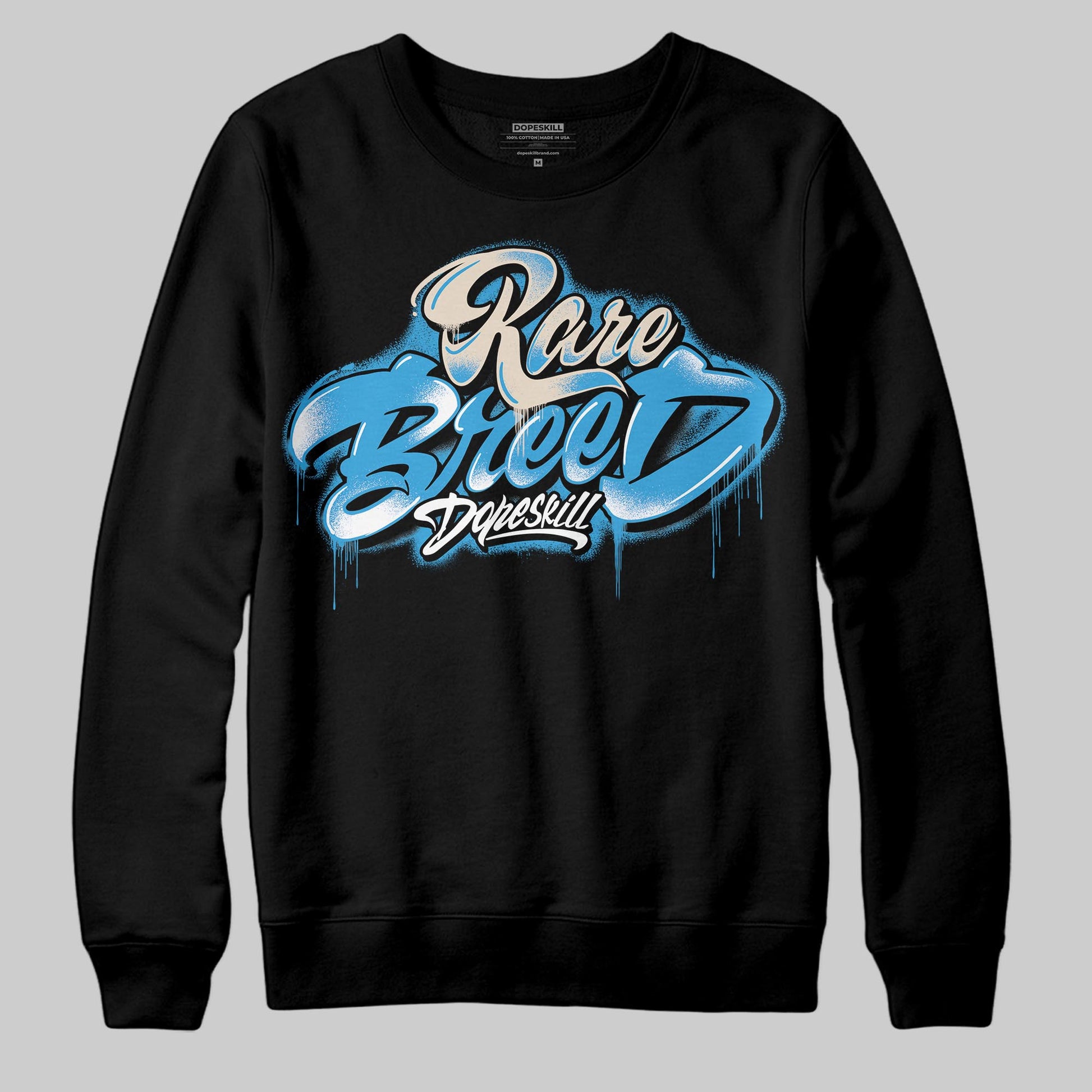 Jordan 1 High OG “UNC” Reimagined DopeSkill Sweatshirt Rare Breed Type Graphic Streetwear - Black