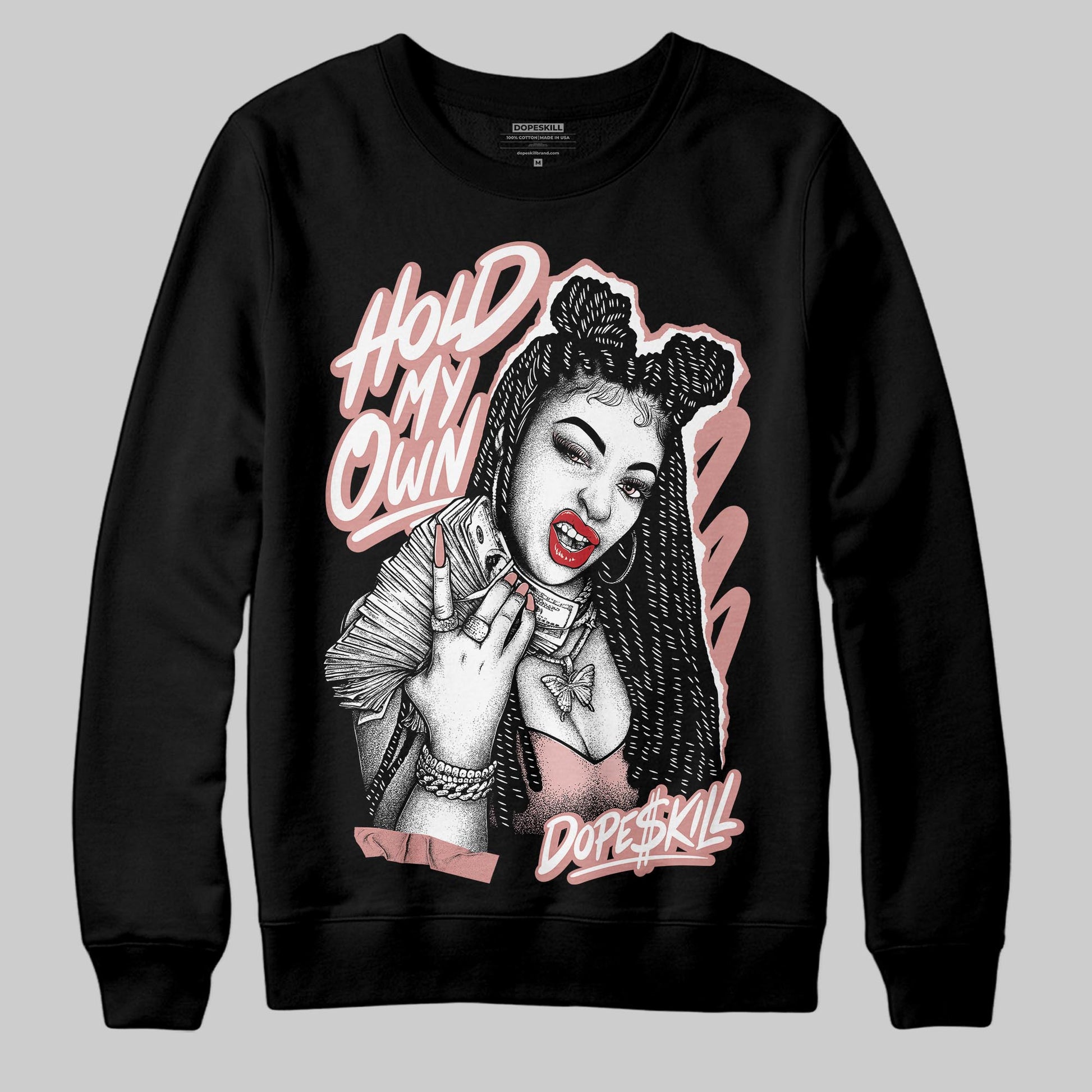 Jordan 40 “Dusty Rose” DopeSkill Sweatshirt New H.M.O Graphic Streetwear - Black
