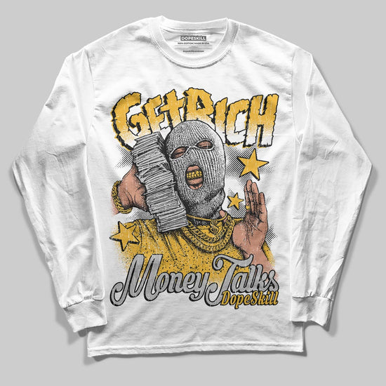 Jordan 5 'Tokyo' DopeSkill Long Sleeve T-Shirt Get Rich Graphic Streetwear - White