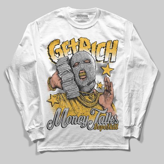 Jordan 5 'Tokyo' DopeSkill Long Sleeve T-Shirt Get Rich Graphic Streetwear - White