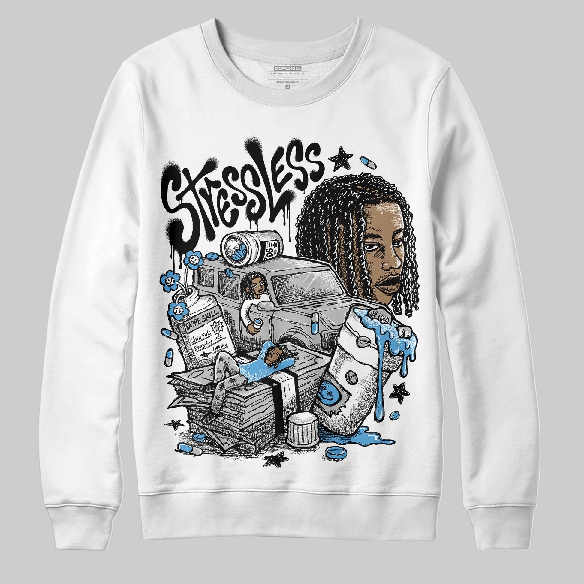 Jordan 10 OG “Steel” DopeSkill Sweatshirt Stressless Graphic Streetwear - White