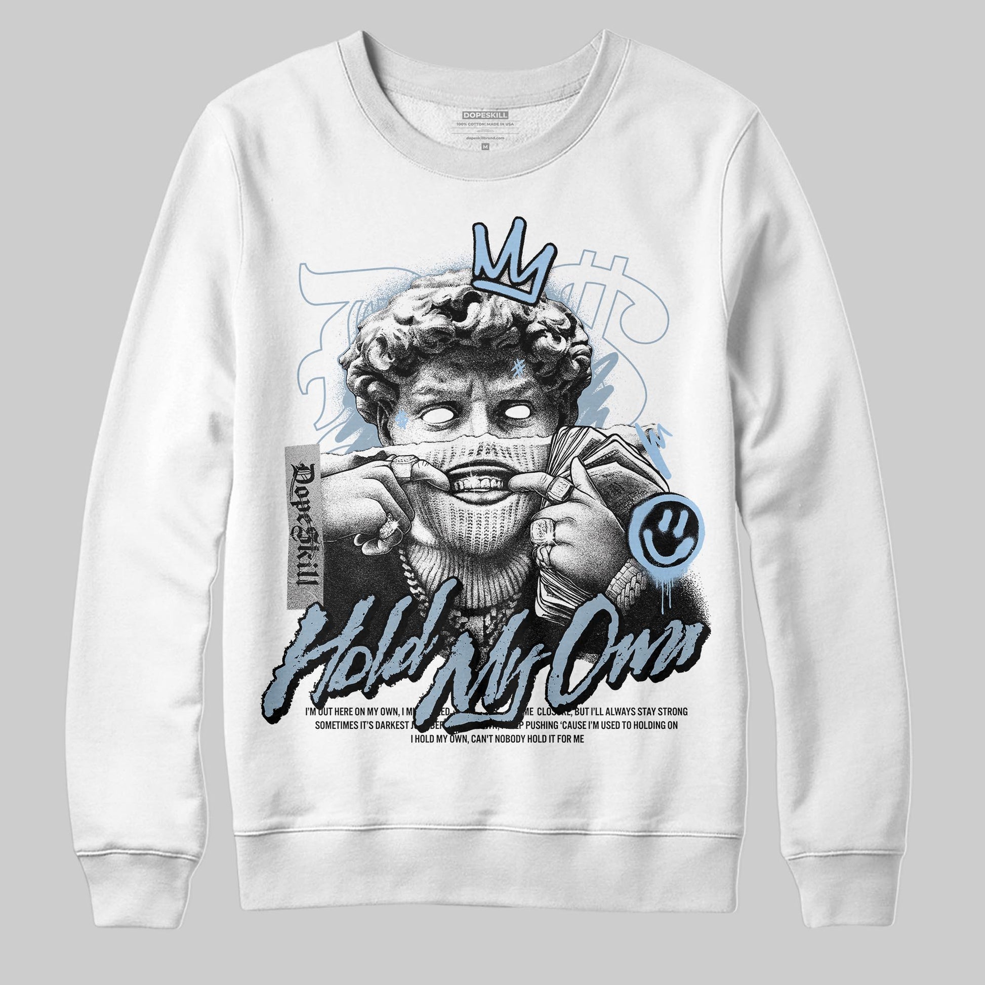 Jordan 40 “Blue Suede” DopeSkill Sweatshirt In My Way Graphic Streetwear - White