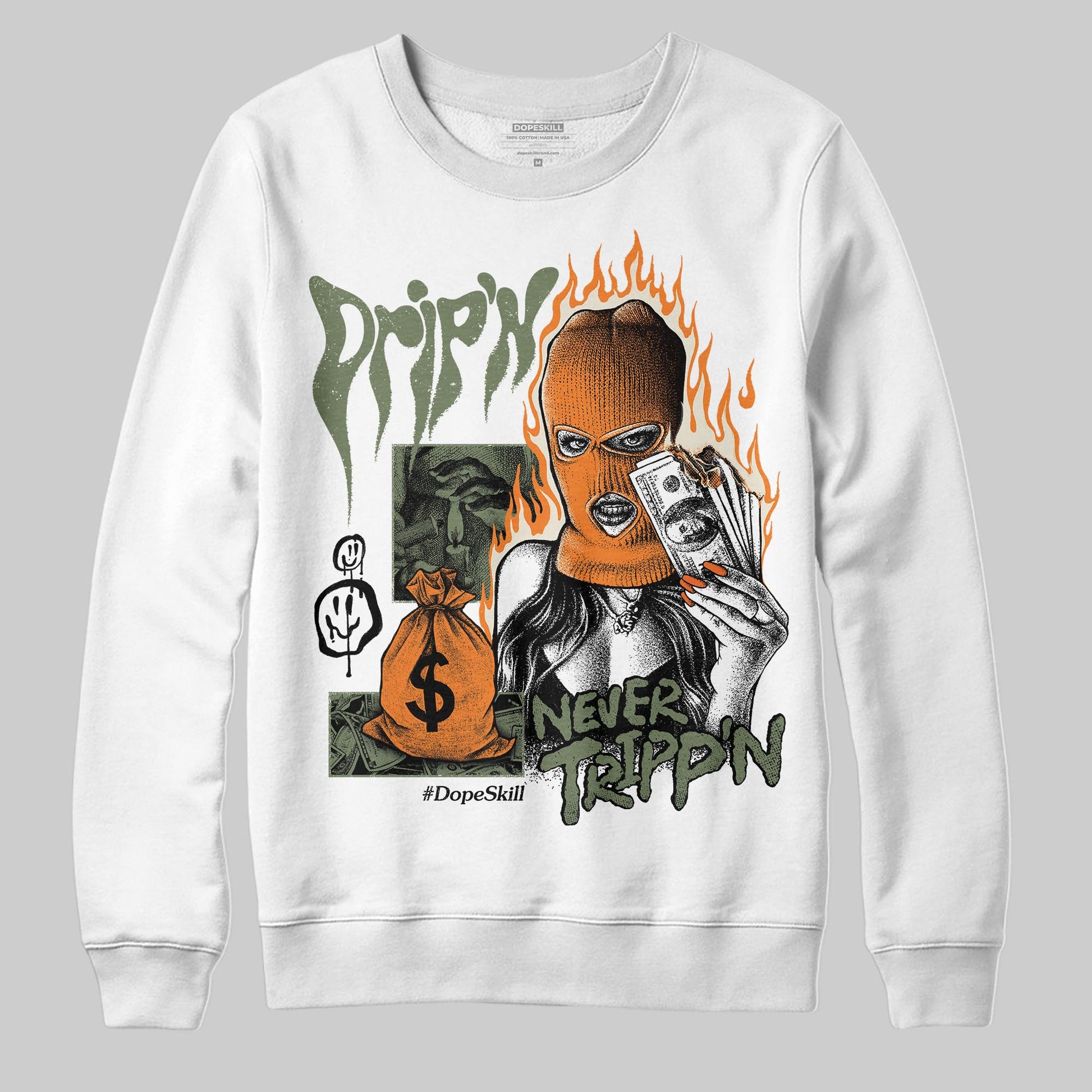 Jordan 4 Retro OG SP Undefeated (2025) DopeSkill Sweatshirt Drip'n Never Tripp'n Graphic Streetwear - White