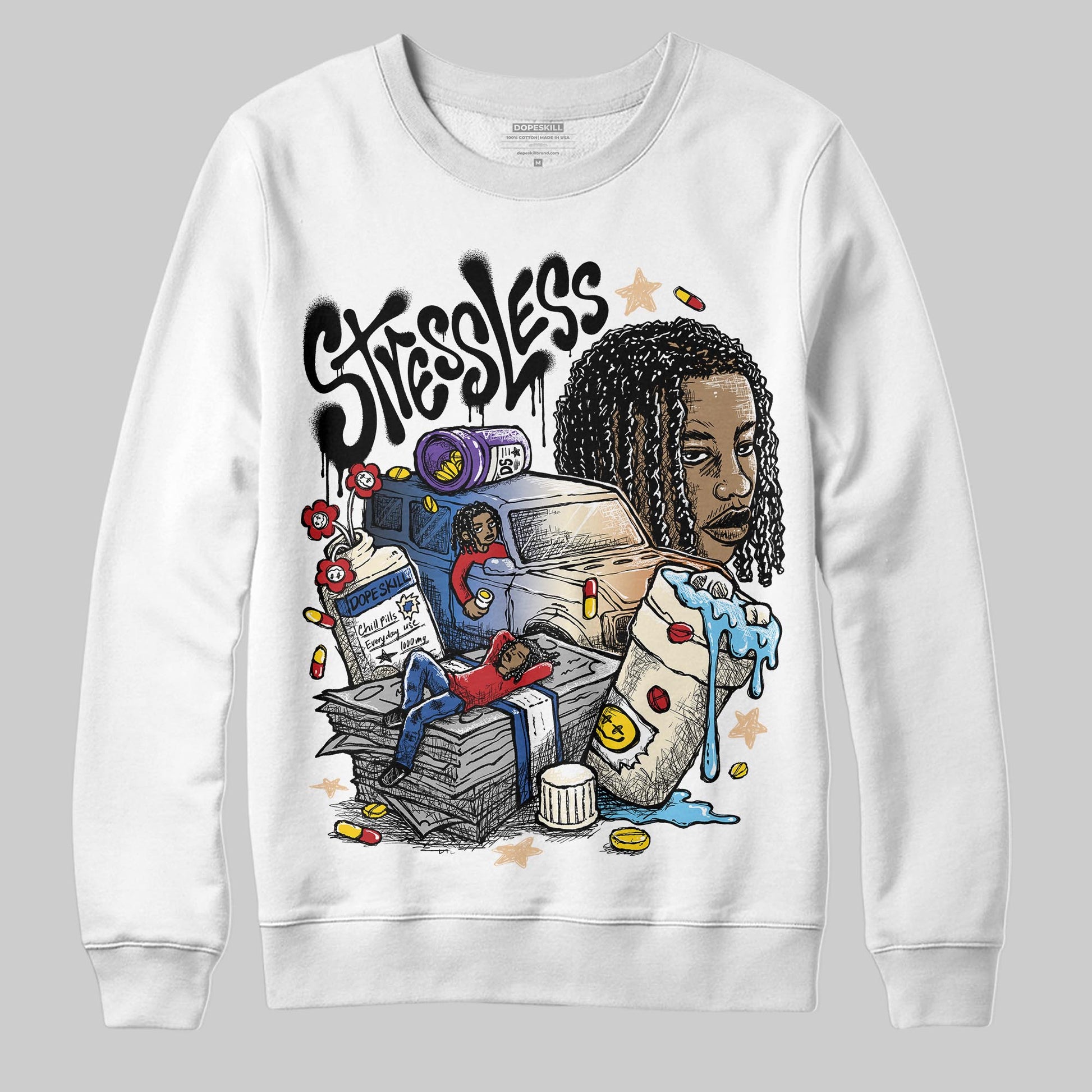 Jordan 17 Retro Low SP Infinite Archives DopeSkill Sweatshirt Stressless Graphic Streetwear - White