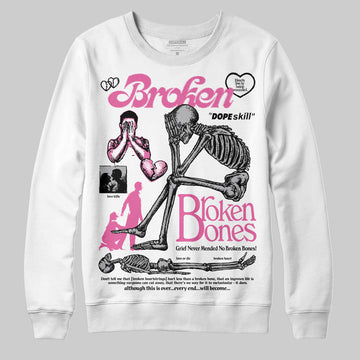 Asics Gel-Kayano 14 ‘Cream Sweet Pink’ DopeSkill Sweatshirt Broken Bones Graphic Streetwear - White