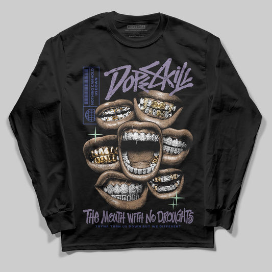 Jordan 1 Retro Low OG Zion Williamson Voodoo Alternate DopeSkill Long Sleeve T-Shirt The Mouth With No Droughts Graphic Streetwear - Black