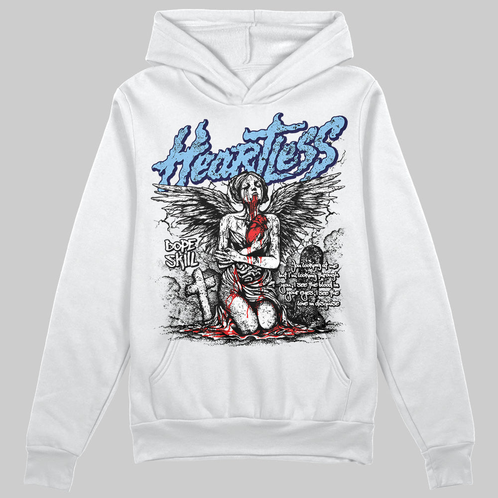 University Blue Sneakers DopeSkill Hoodie Sweatshirt Heartless Graphic Streetwear - White