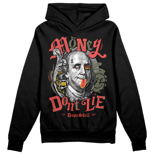 Dunk Mystic Red Cargo Khaki DopeSkill Hoodie Sweatshirt Money Don't Lie Graphic Streetwear - Black