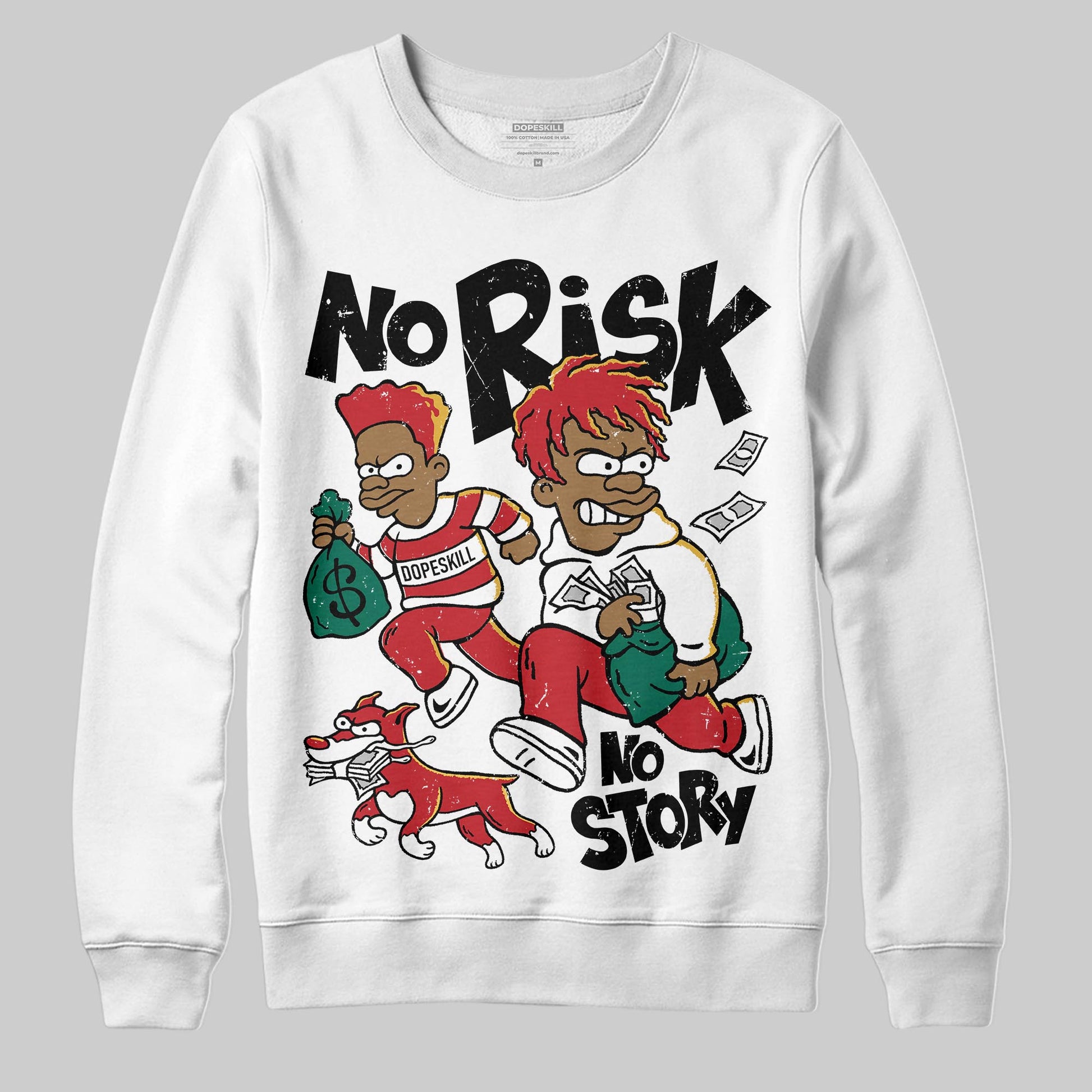 Jordan 3 Mexico 'El Vuelo' DopeSkill Sweatshirt No Risk No Story Graphic Streetwear - White