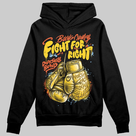 Yellow Sneakers DopeSkill Hoodie Sweatshirt Fight For Right Graphic Streetwear - Black