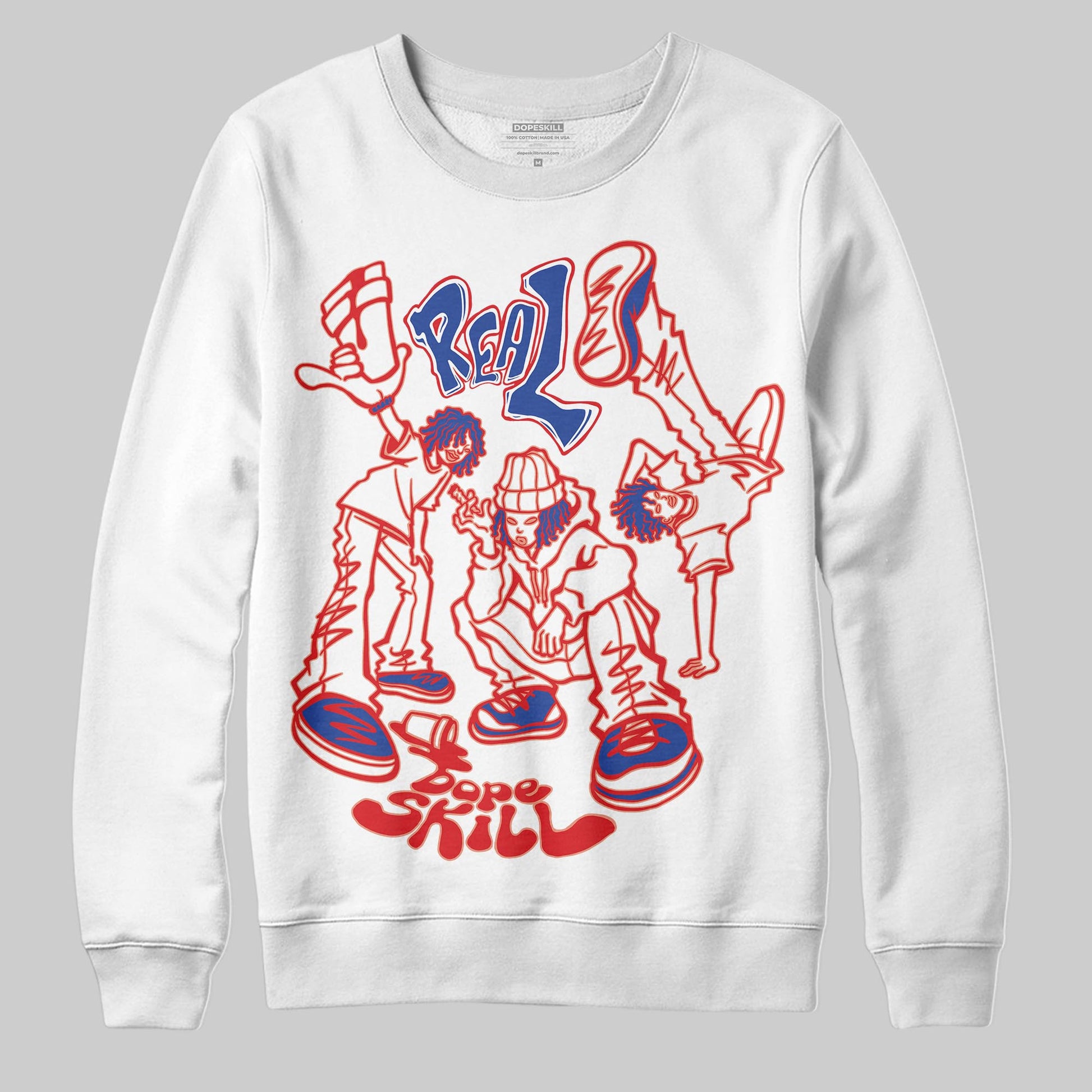 Jordan 3 “Seoul 2.0” DopeSkill Sweatshirt Real Y2K Players Graphic Streetwear - White