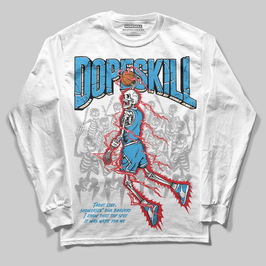 Jordan 1 High OG “UNC” Reimagined DopeSkill Long Sleeve T-Shirt Thunder Dunk Graphic Streetwear - White
