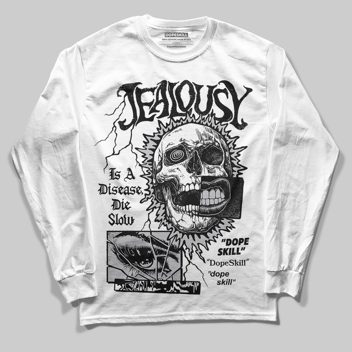 Grey Sneakers DopeSkill Long Sleeve T-Shirt Jealousy Graphic Streetwear - White