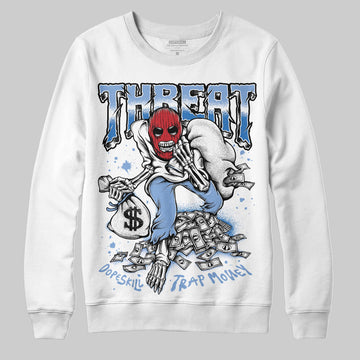 Jordan 4 WMNS 'Forget Me Not' DopeSkill Sweatshirt Threat Graphic Streetwear - White