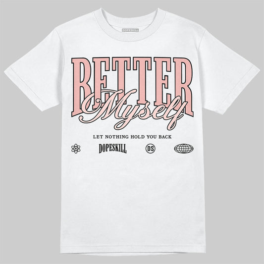 Lanvin Leather Curb Glitter Pale Pink DopeSkill T-Shirt Better Myself Graphic Streetwear  - White