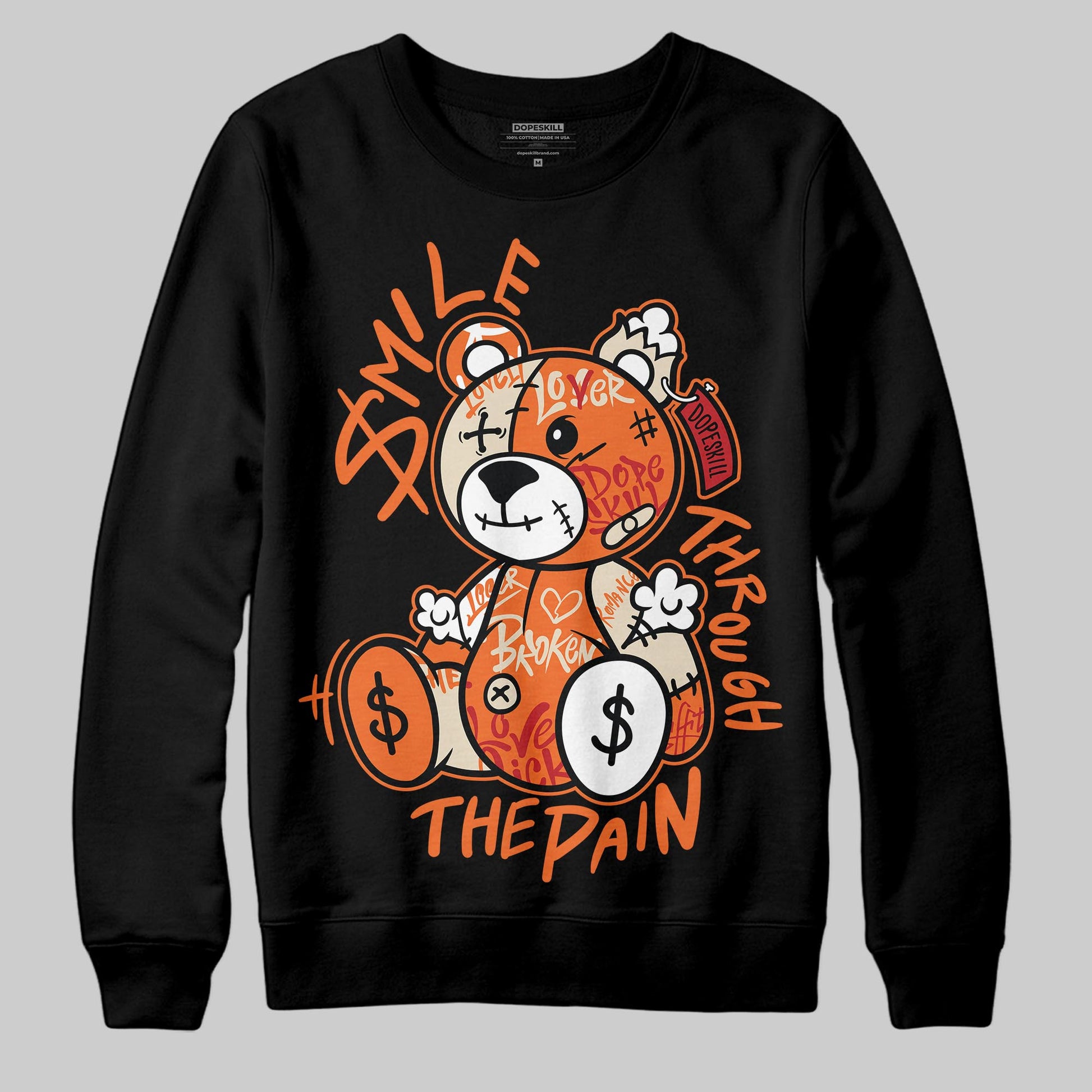 Jordan 3 “Starfish” DopeSkill Sweatshirt Smile Through The Pain Graphic Streetwear - Black