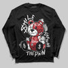Jordan 11 Retro Low Bred (2025) DopeSkill Long Sleeve T-Shirt Smile Through The Pain Graphic Streetwear - Black