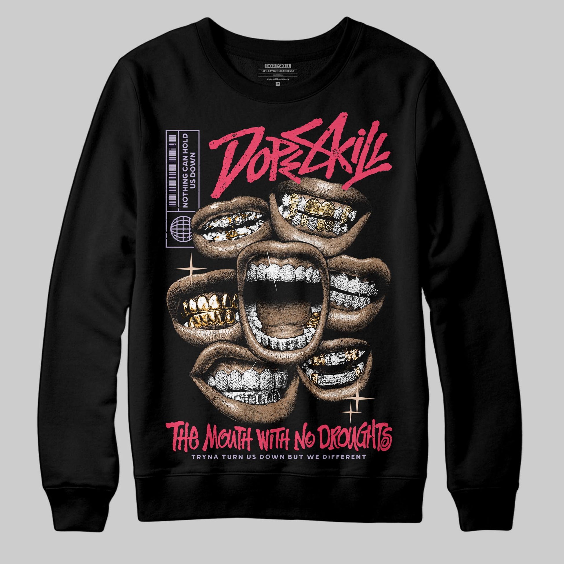 Jordan 5 Low “Peanut Butter Jelly” DopeSkill Sweatshirt The Mouth With No Droughts Graphic Streetwear - Black