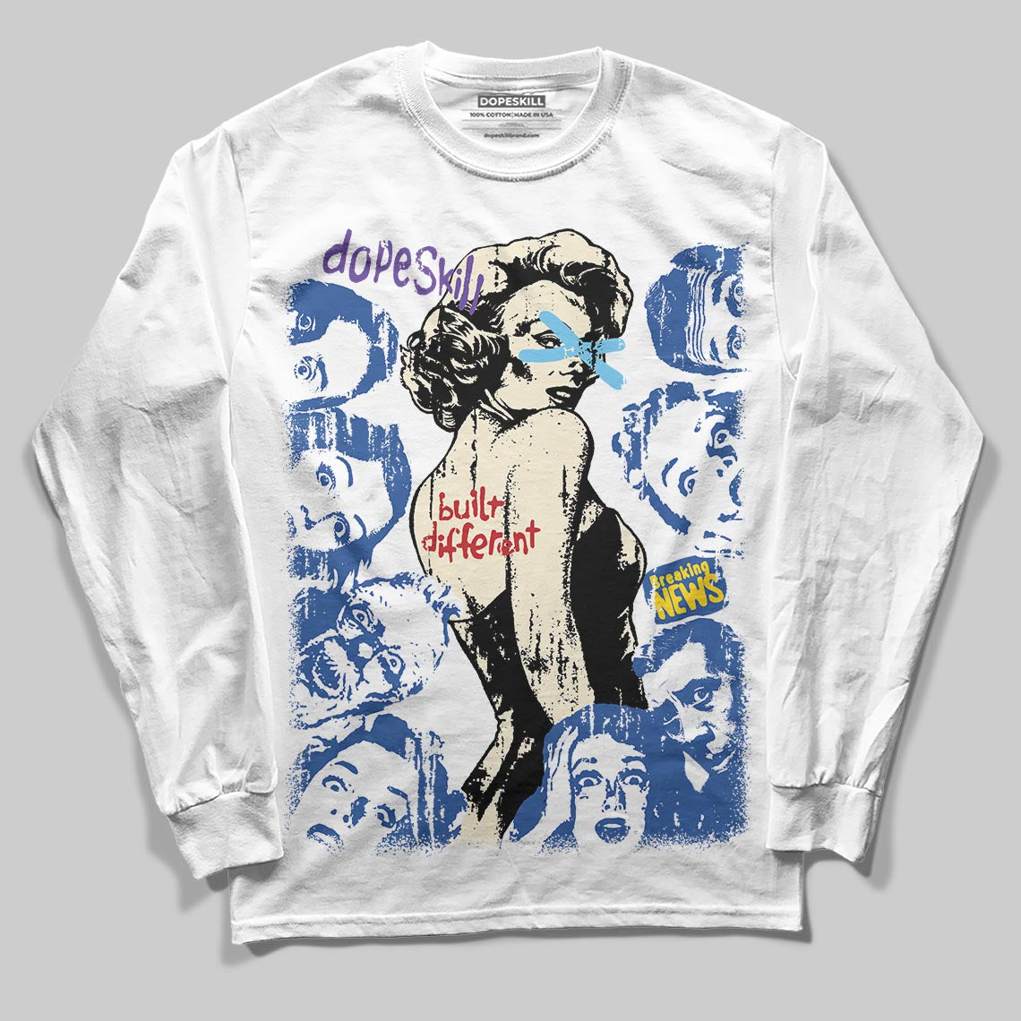 Jordan 17 Retro Low SP Infinite Archives DopeSkill Long Sleeve T-Shirt Built Different Graphic Streetwear - White