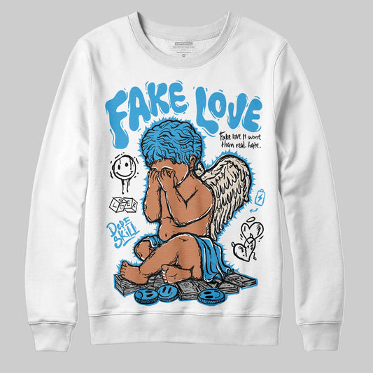 Jordan 1 High OG “UNC” Reimagined DopeSkill Sweatshirt False Love Graphic Streetwear - White